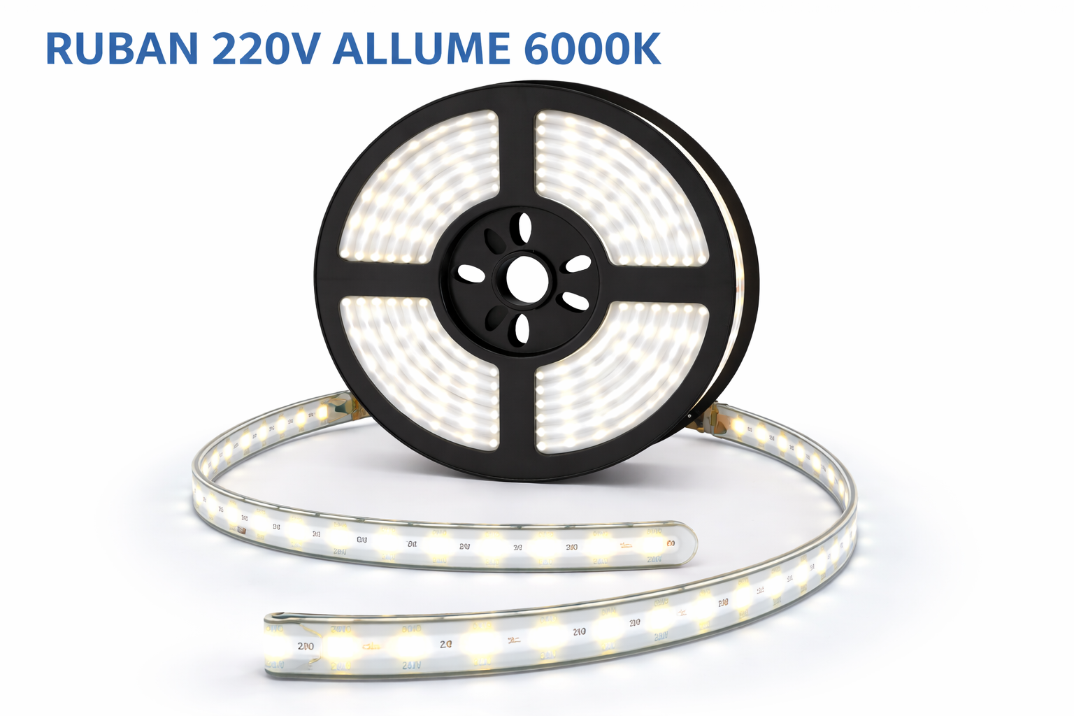 Ruban LED 220 V 3000 K au mètre – minimum 5 mètres (livraison incluse)